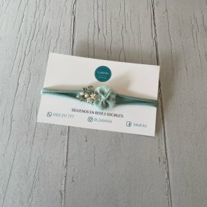 diadema en punto verde elástica