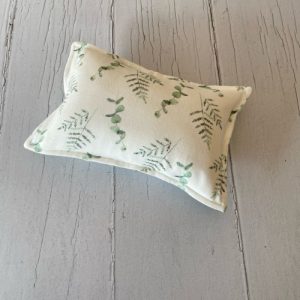 funda almohada en punto estampado verde