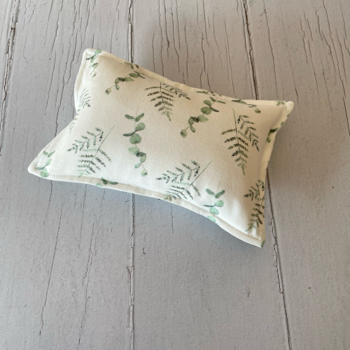 funda almohada en punto estampado verde