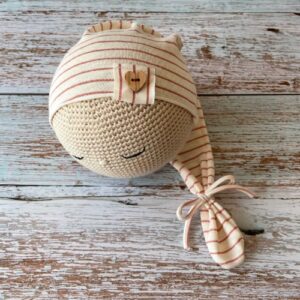 gorro dormilón en punto de rayas