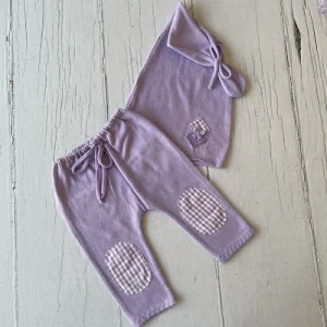 Dormilón y pantalón newborn lila